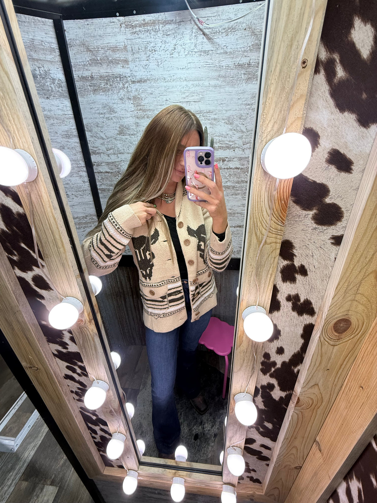 Cowskull Sweater Cardigan