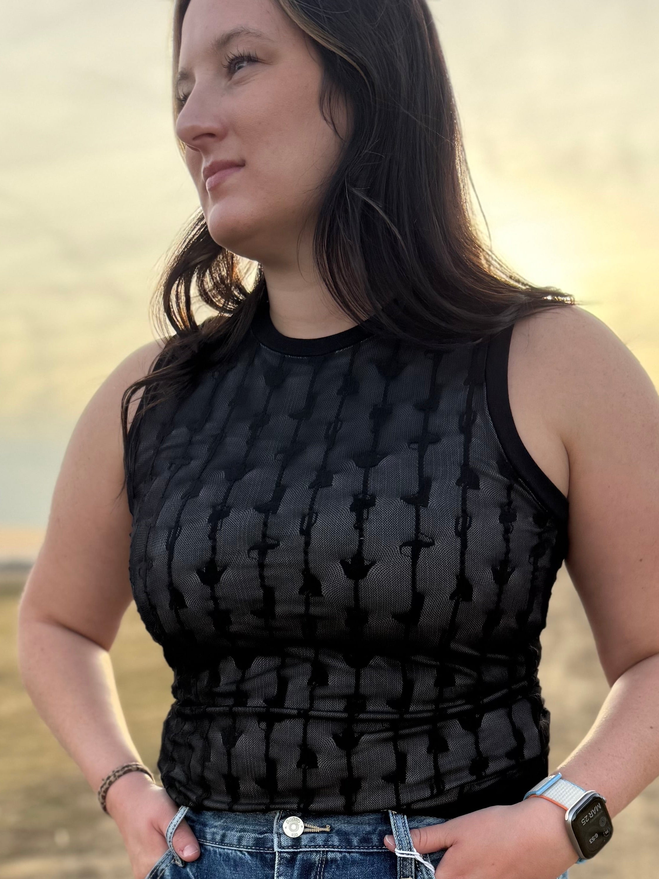 My lady lace midnight tank