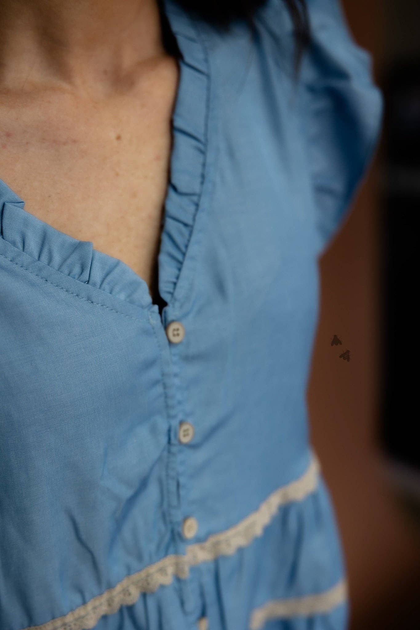 LACE *DENIM TOP