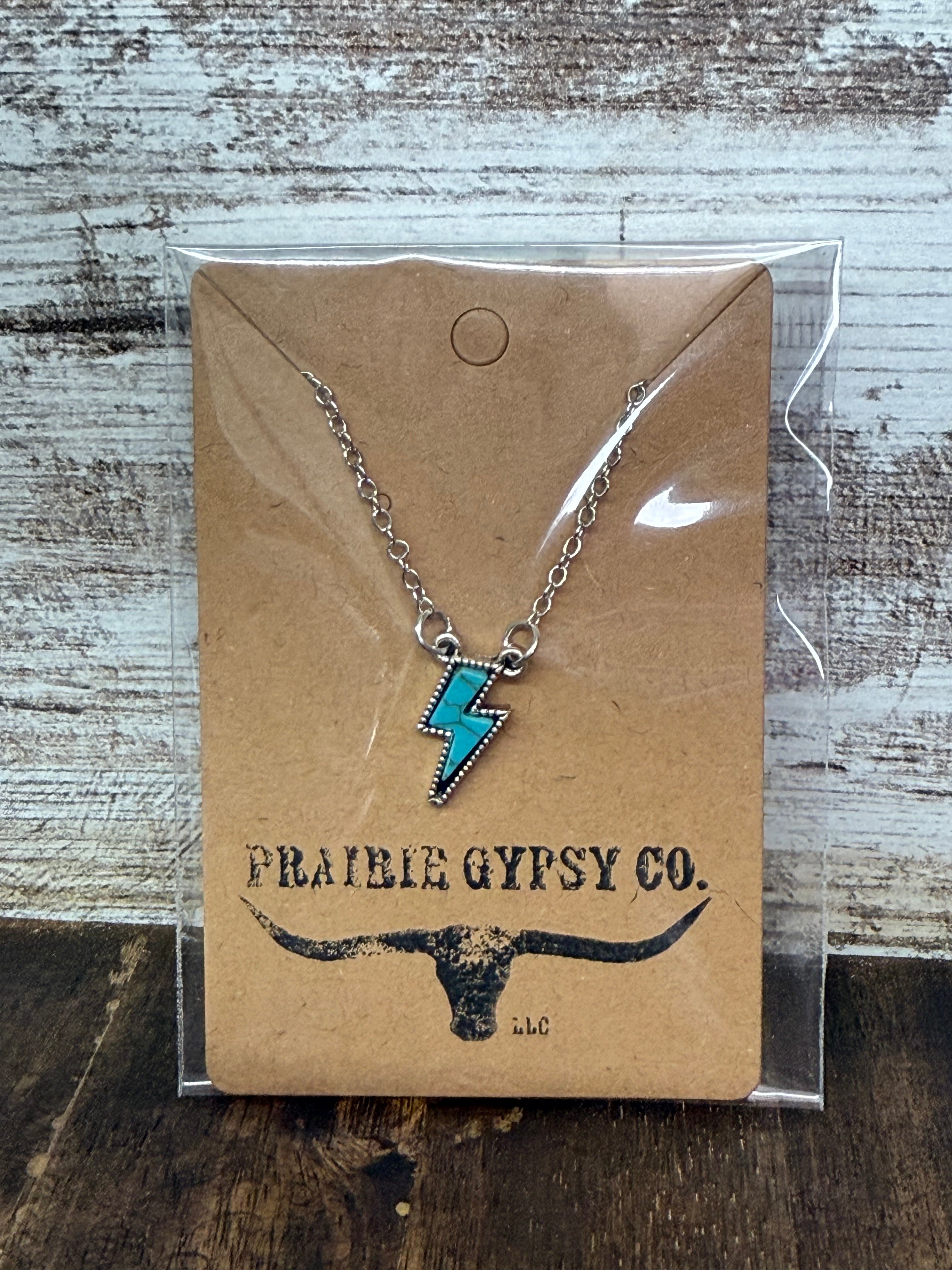 Turquoise Lightning Bolt Necklace