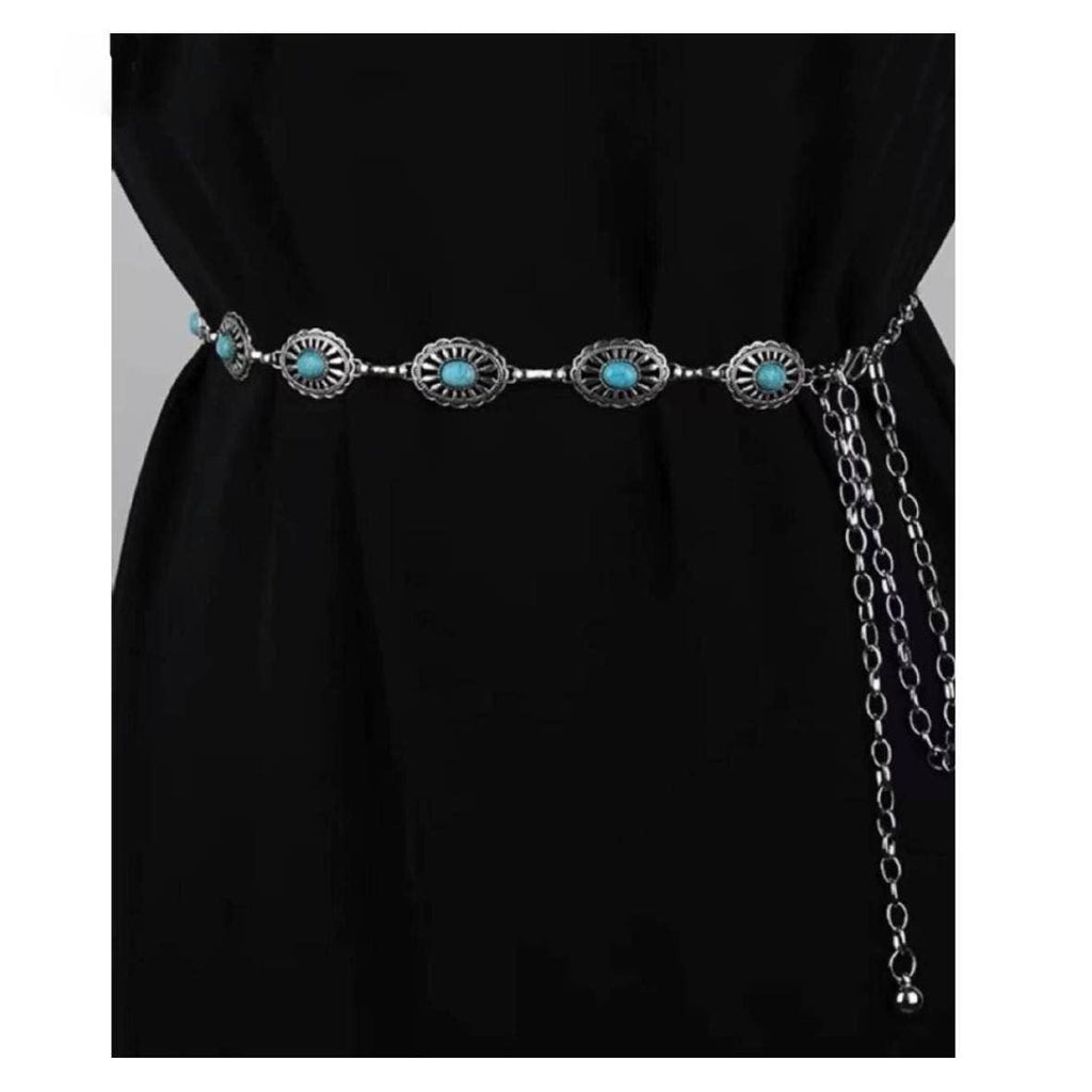 Vintage Bohemian Oval Turquoise Waist Chain