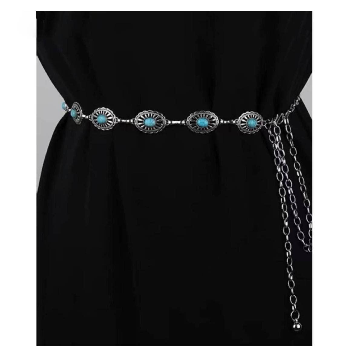 Vintage Bohemian Oval Turquoise Waist Chain