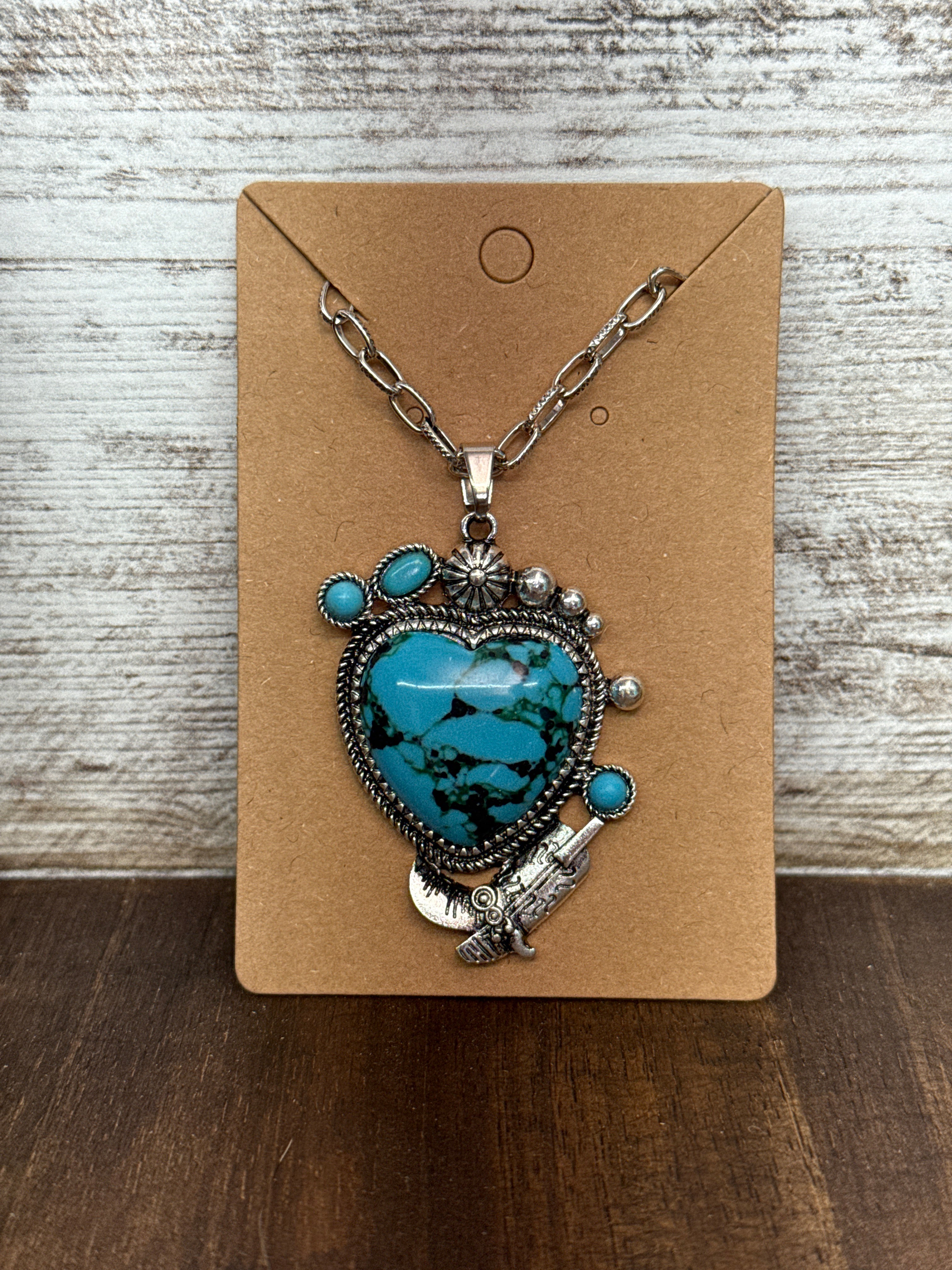 Heart Cluster Turquoise Necklace