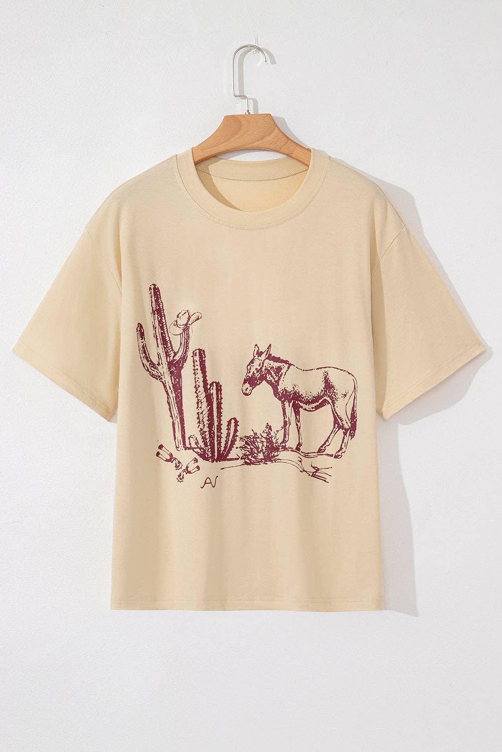 Plus Size Western Cactus Crewneck Summer Tee