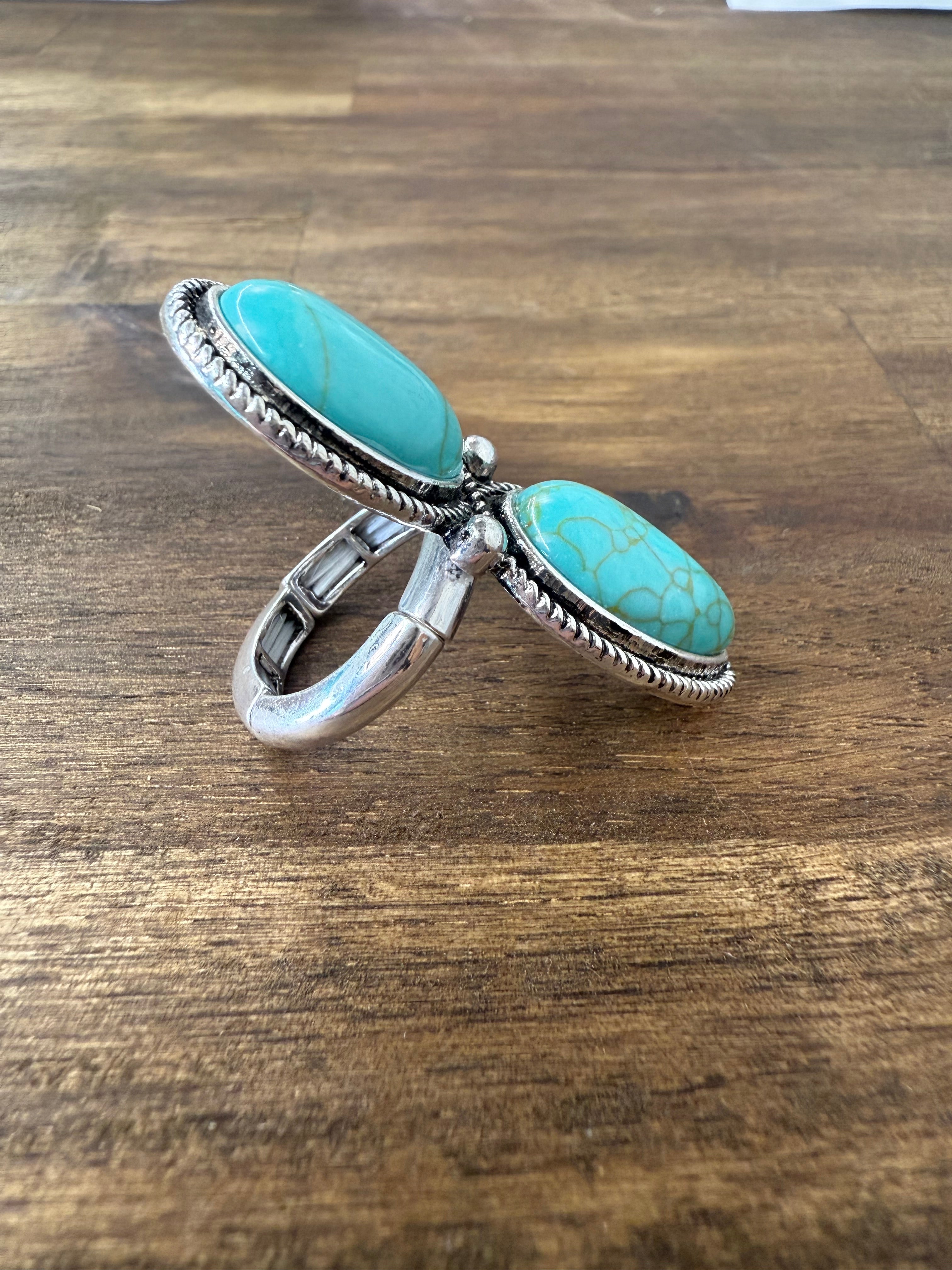 Double Turquoise Stone Ring