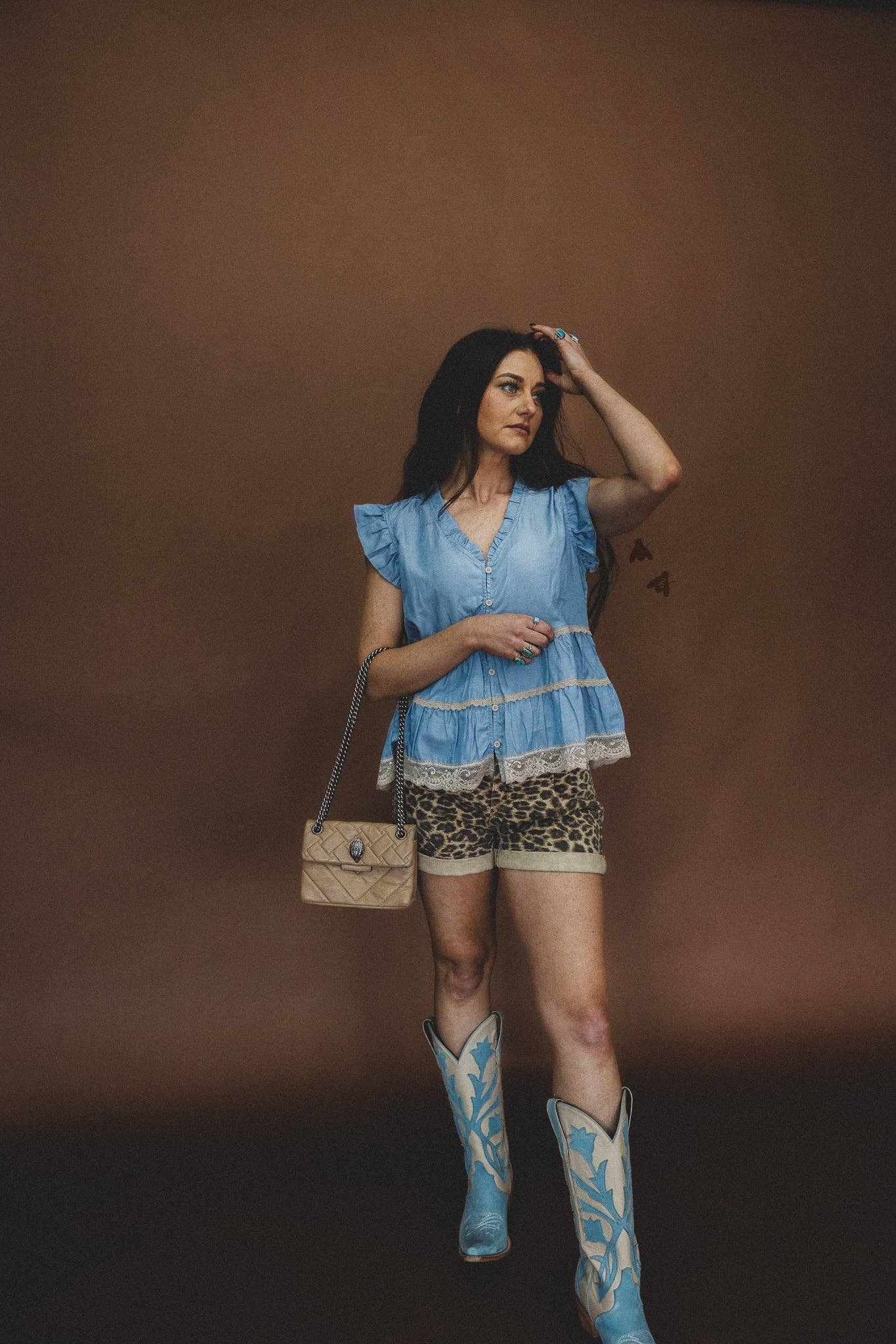 LACE *DENIM TOP