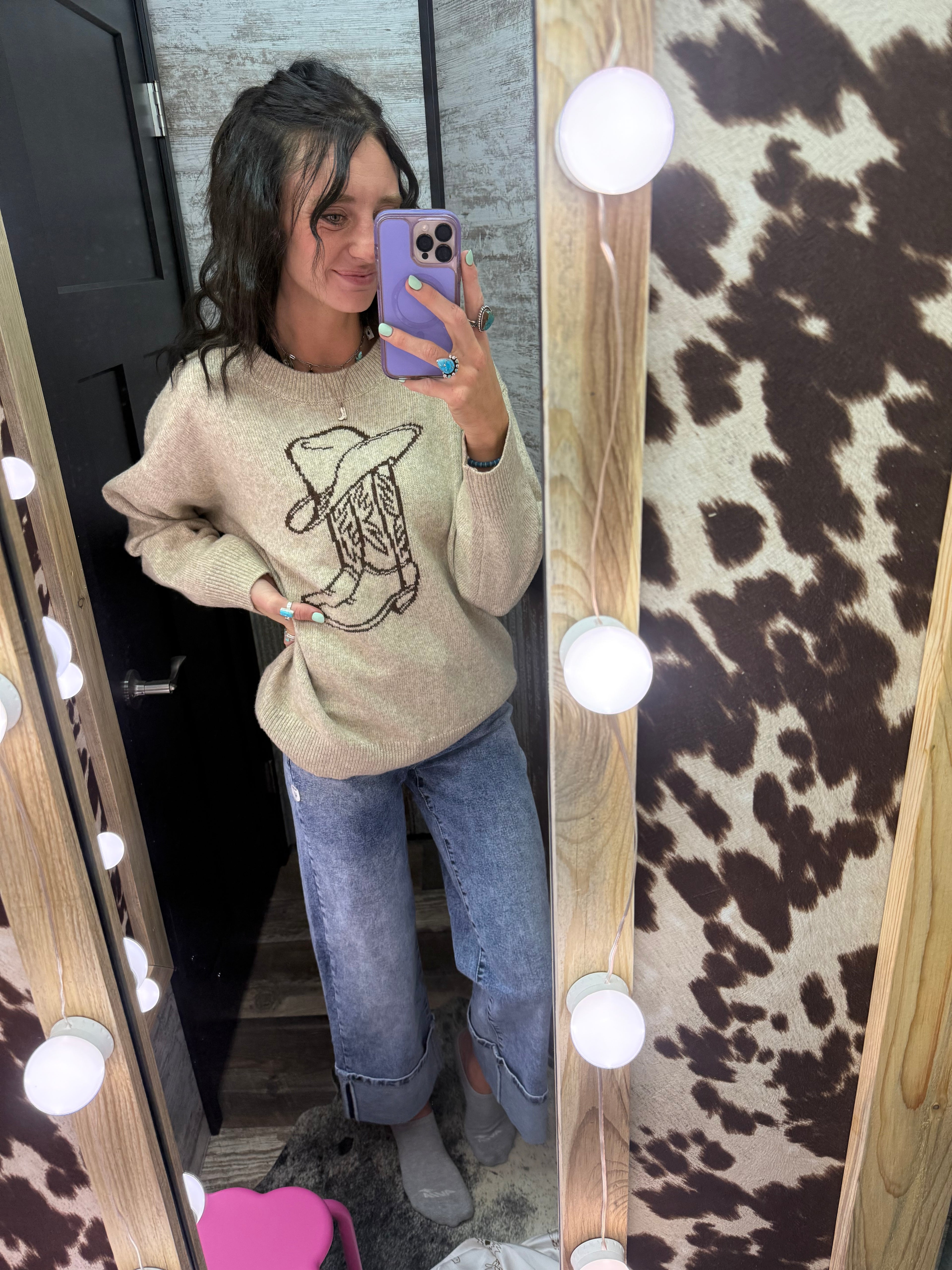Cowboy Boot & Hat Sweater