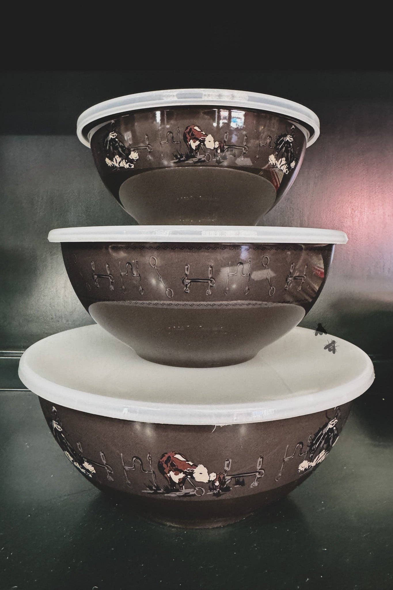 3 piece western bowl set