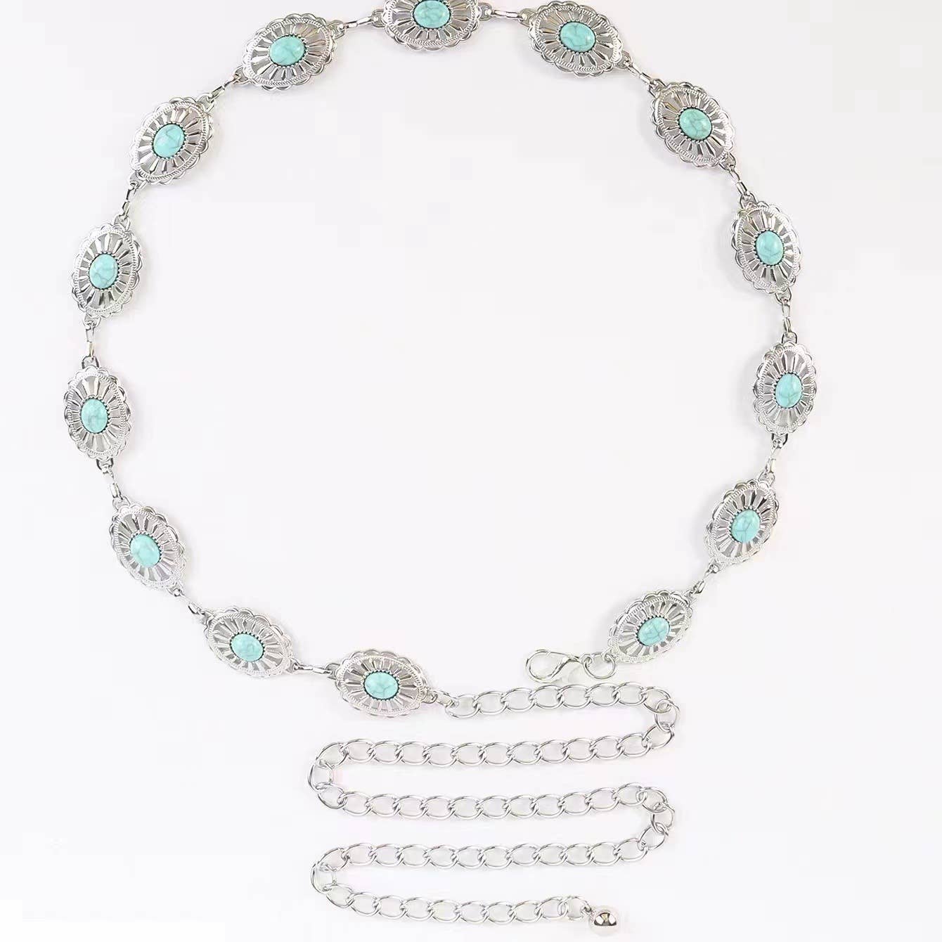 Vintage Bohemian Oval Turquoise Waist Chain