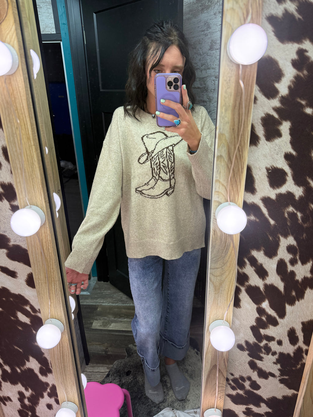 Cowboy Boot & Hat Sweater