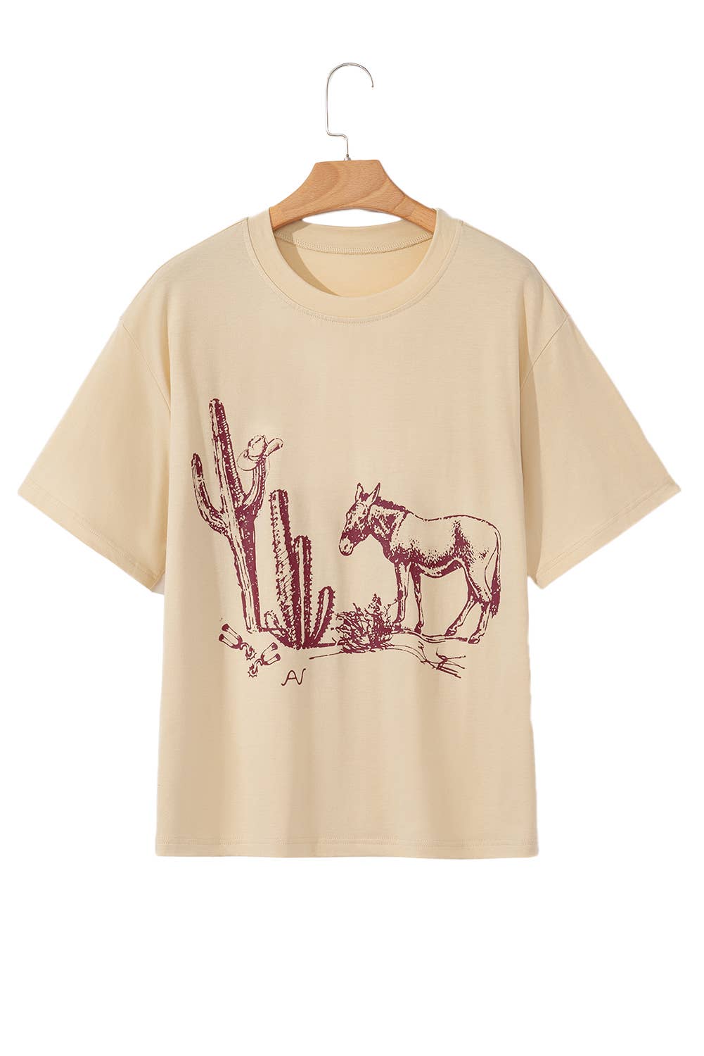 Plus Size Western Cactus Crewneck Summer Tee