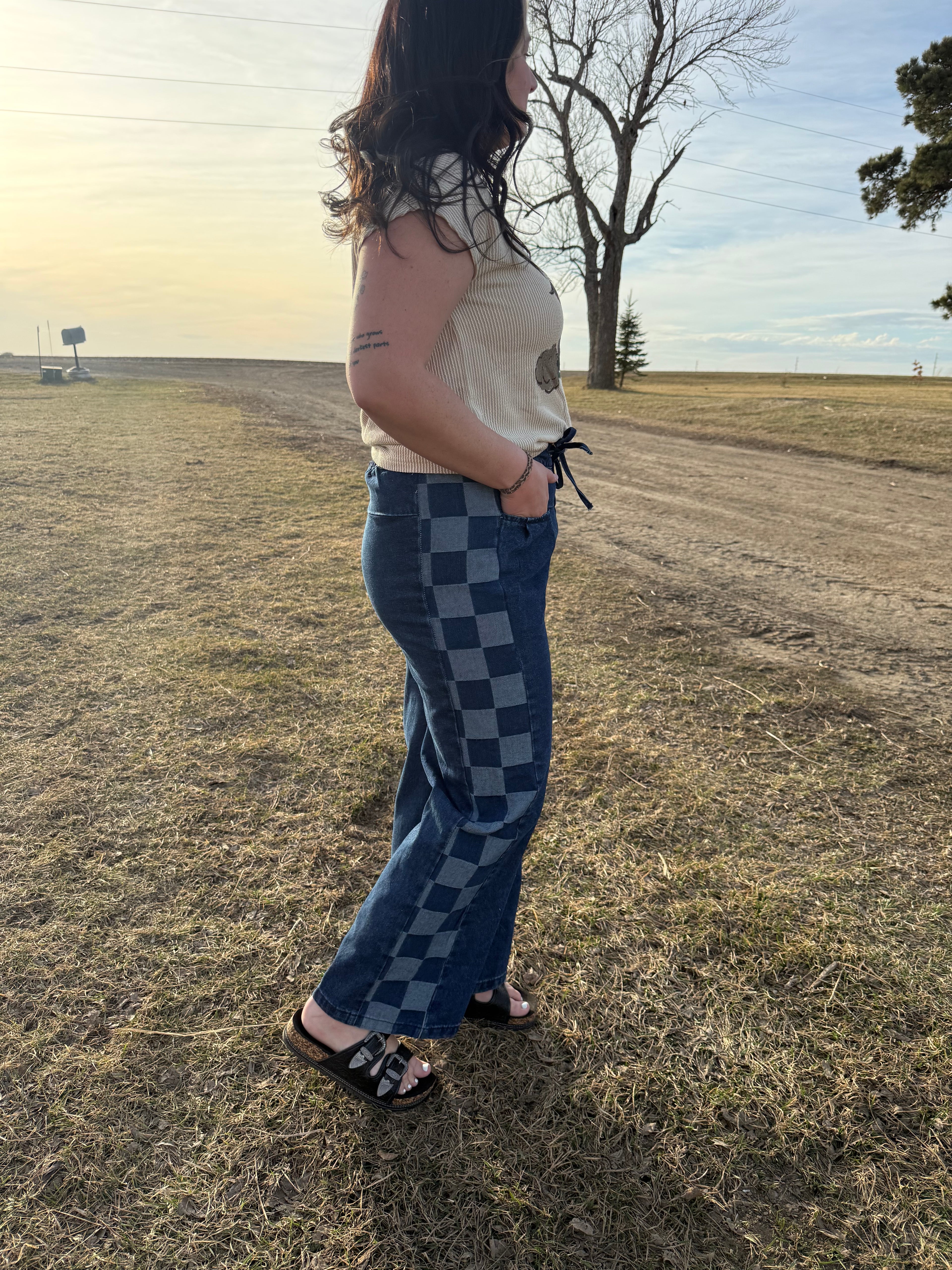 Checkered drawstrings