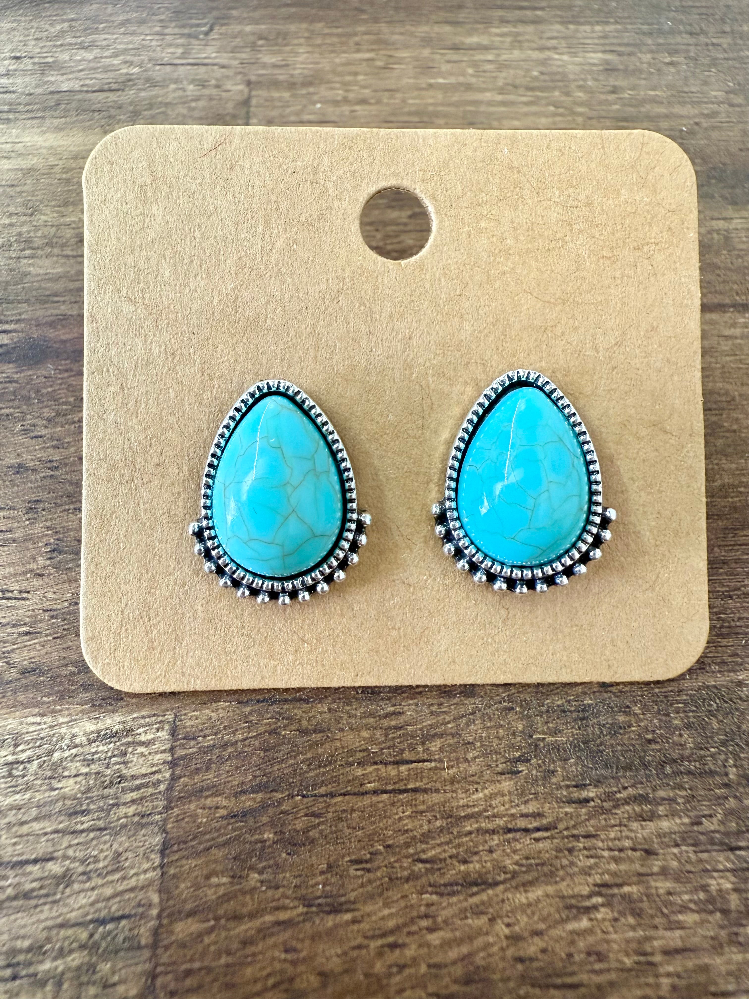 Teardrop Turquoise Earrings