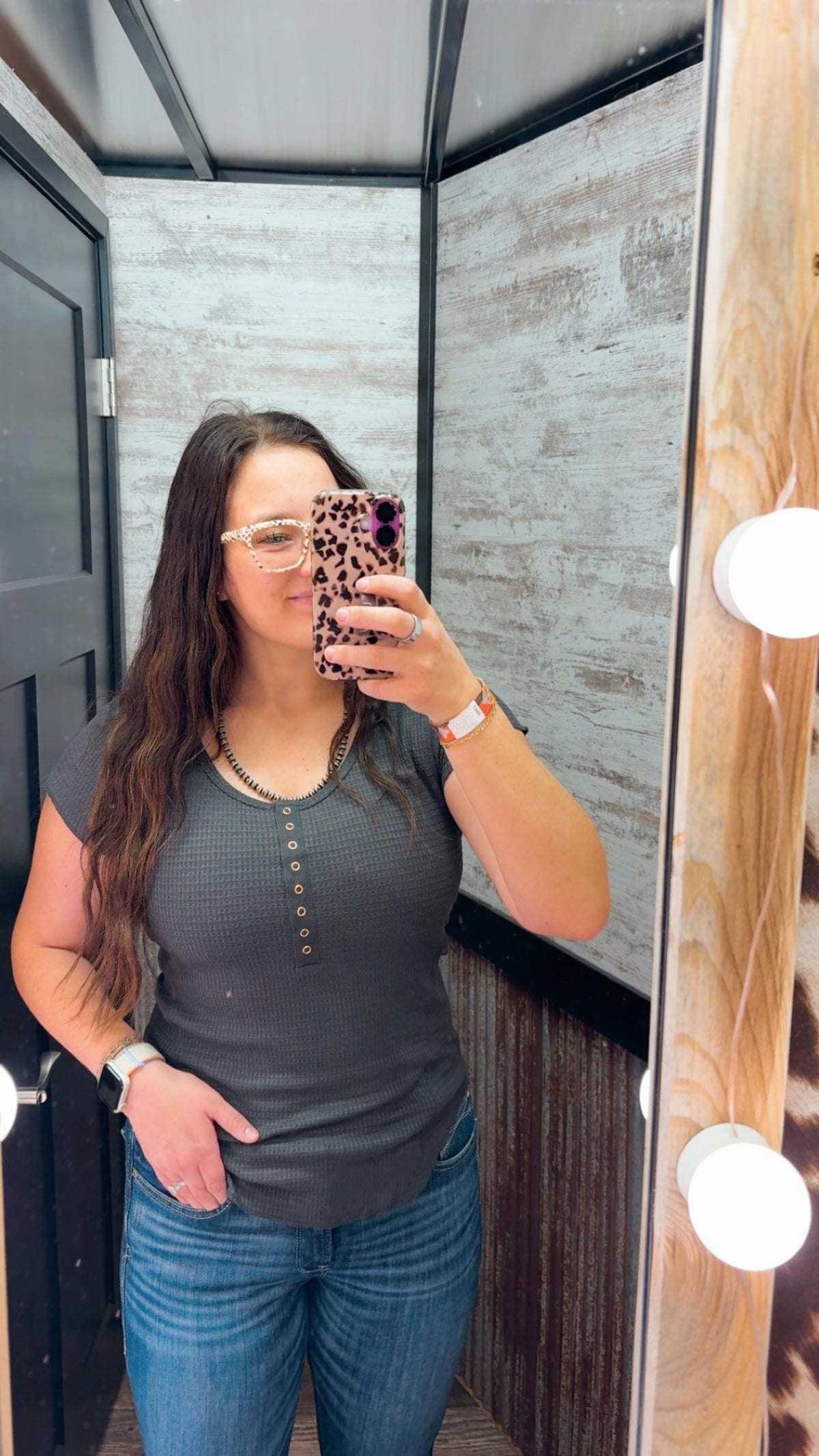 BABY WAFFLE SNAP BUTTON CAP SLEEVE TOP