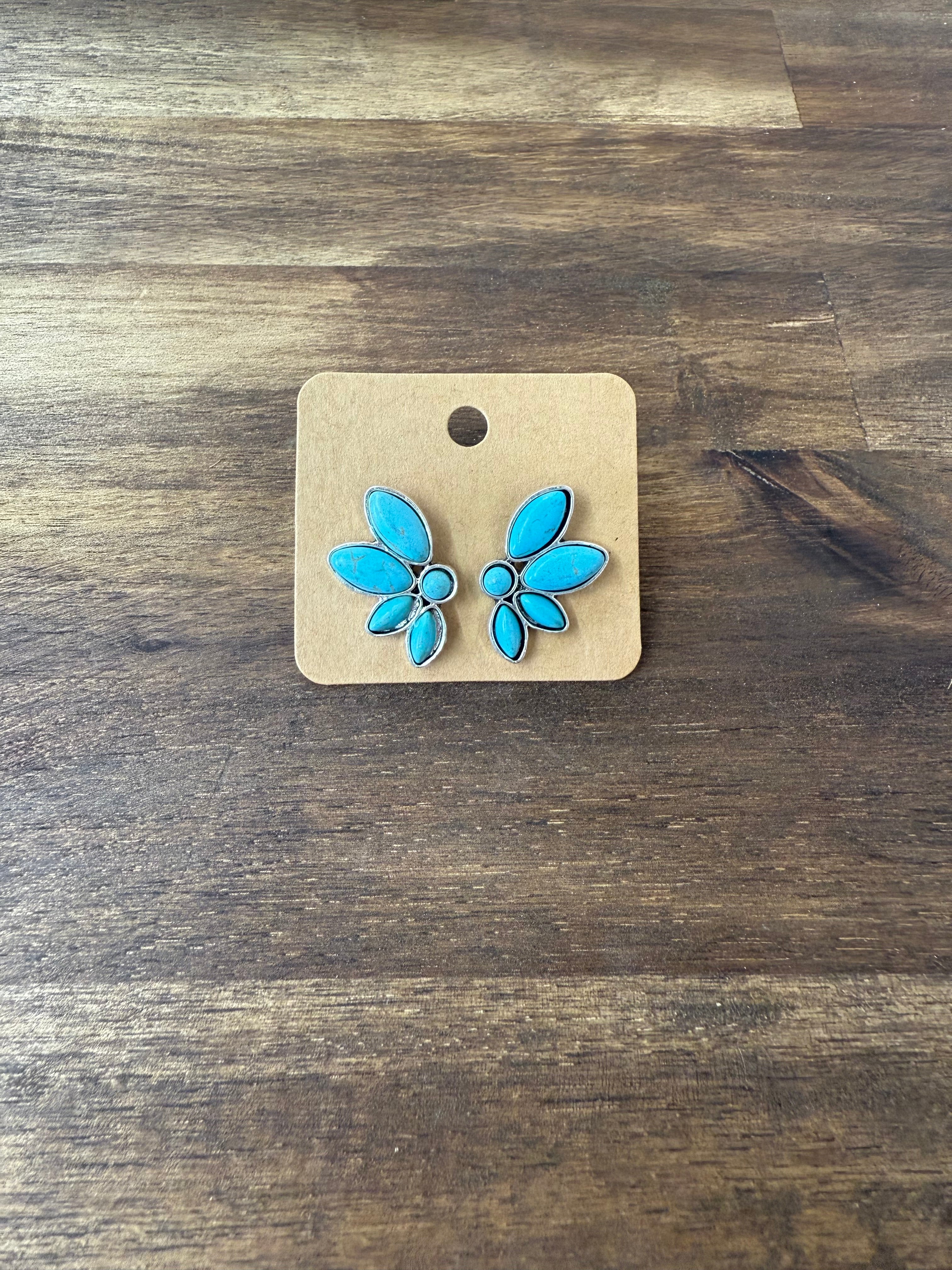 Turquoise Cluster Earrings