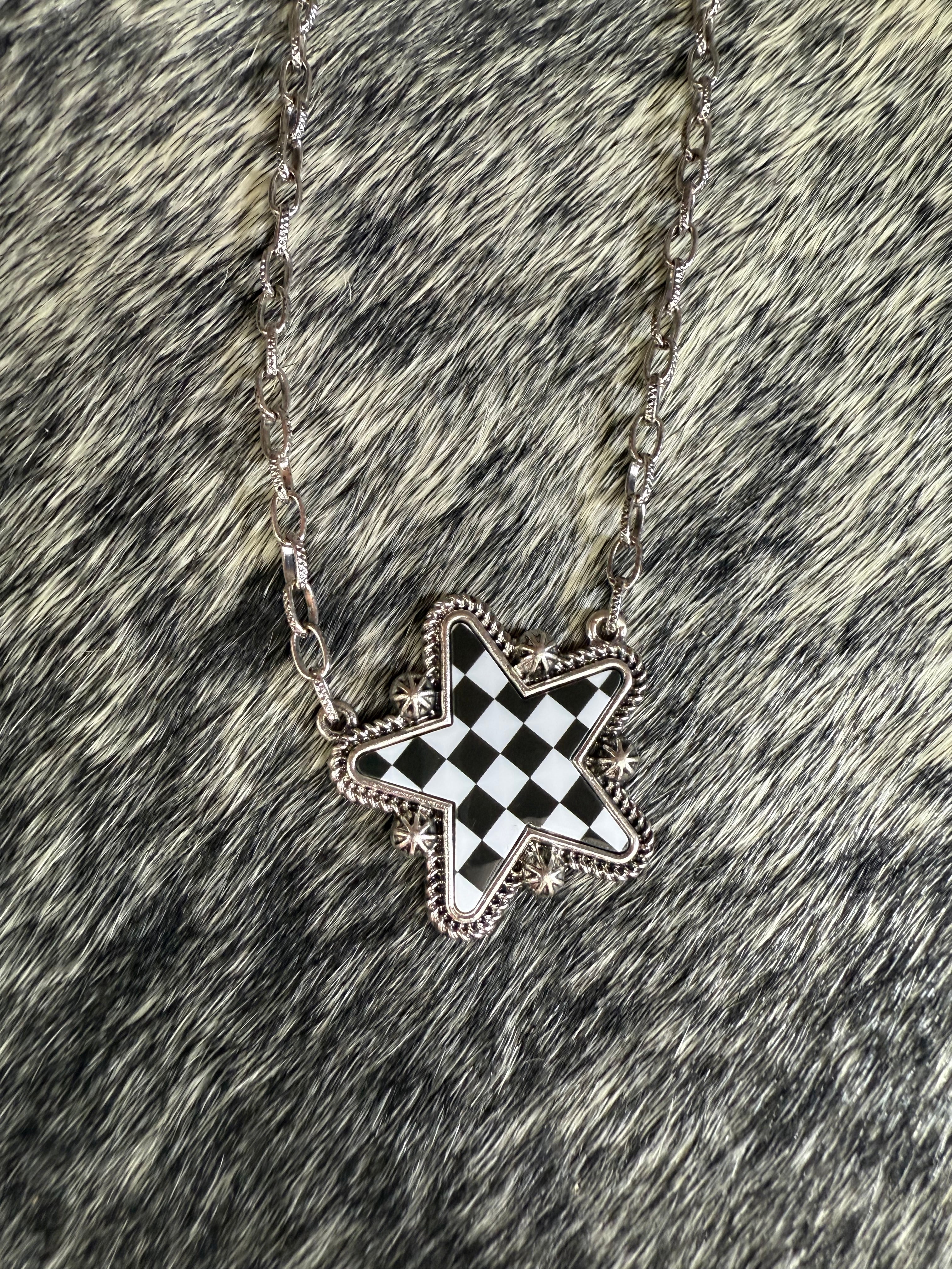 Checkered Star Necklace