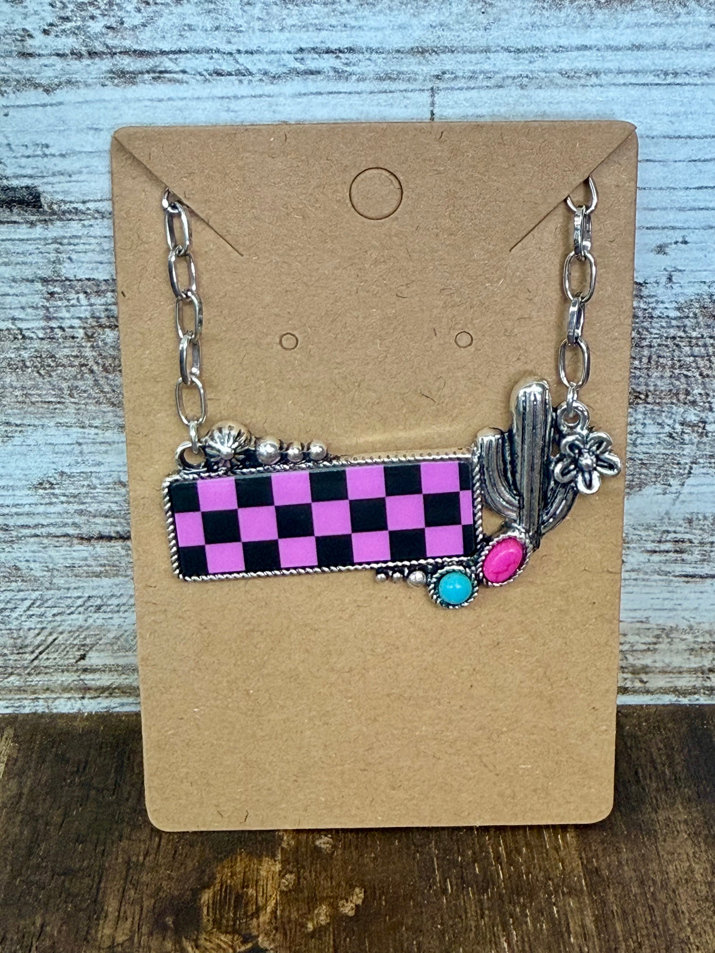 Checkered Cactus Necklace