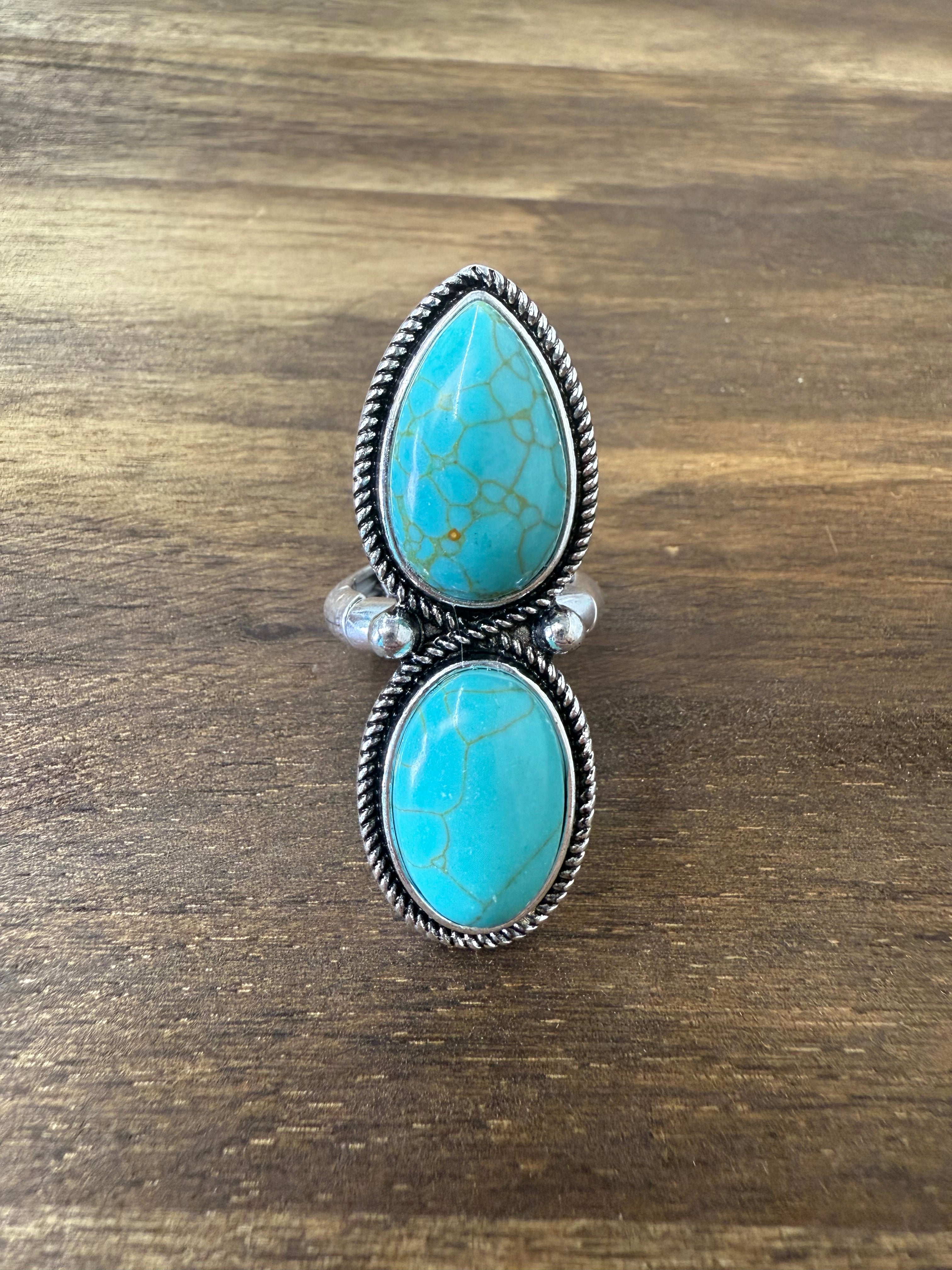 Double Turquoise Stone Ring