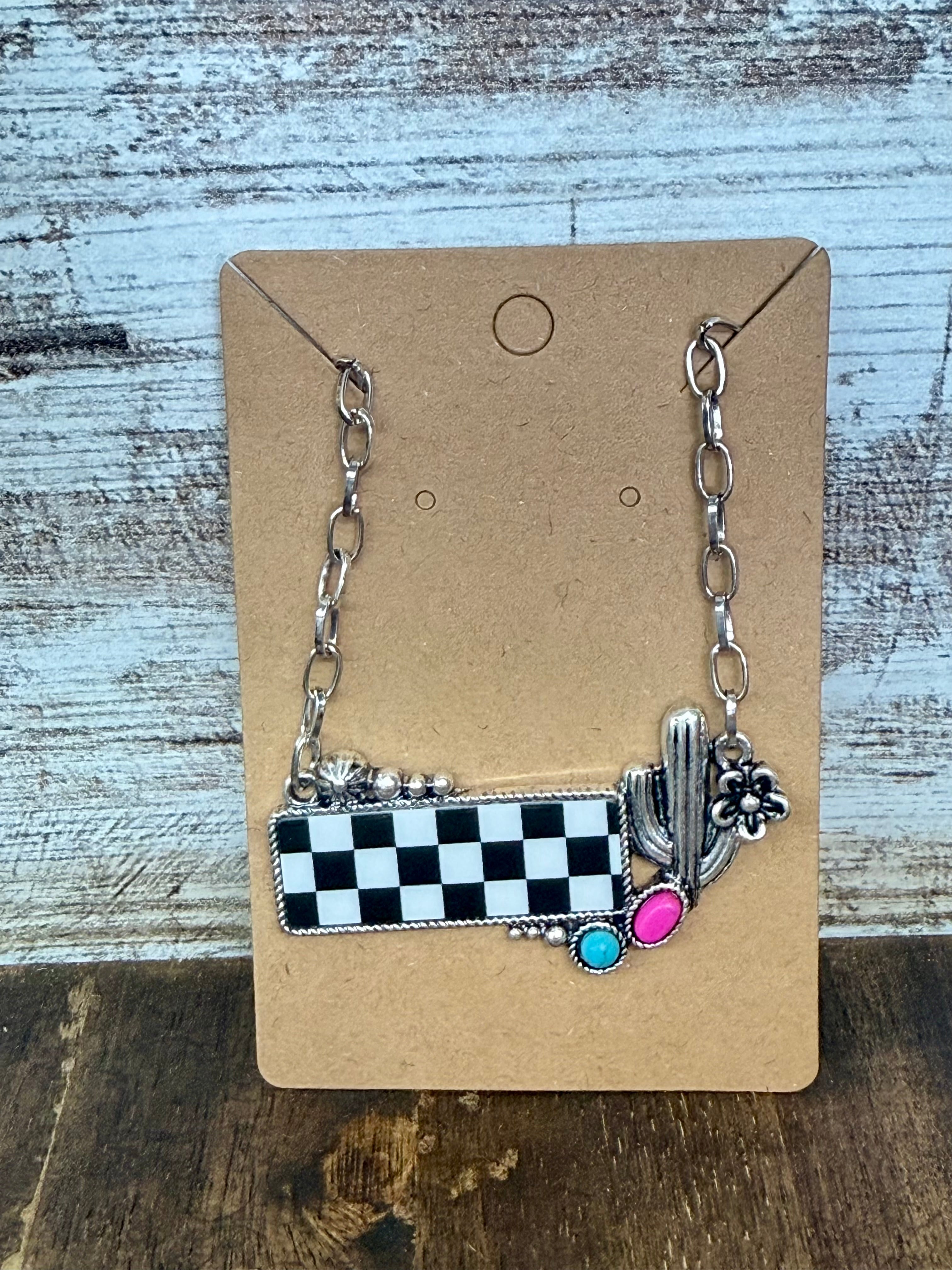 Checkered Cactus Necklace