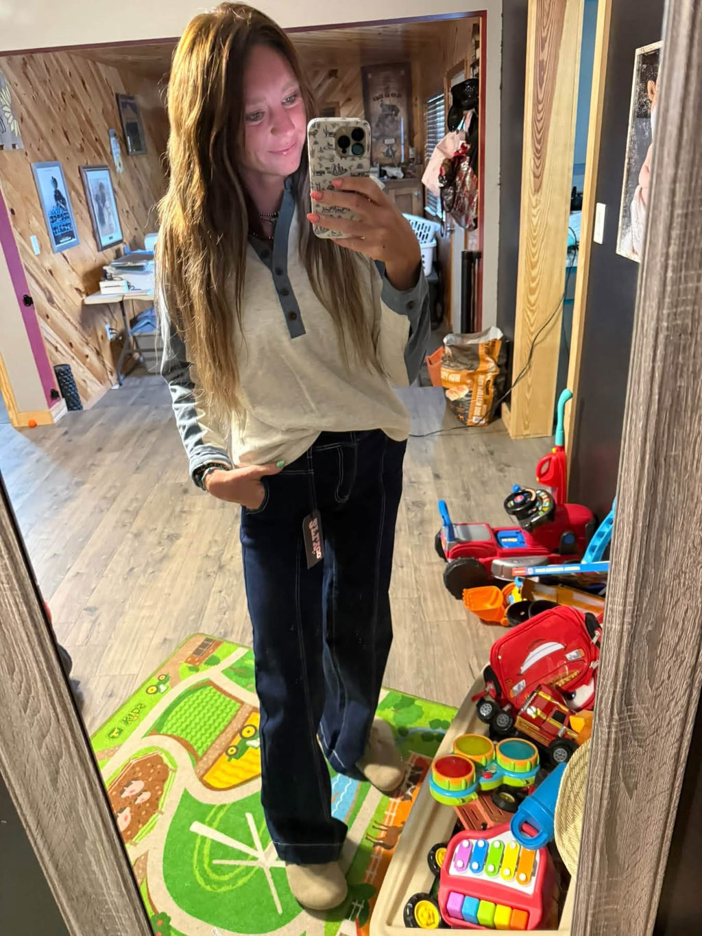 Western Denim-Style Patchwork