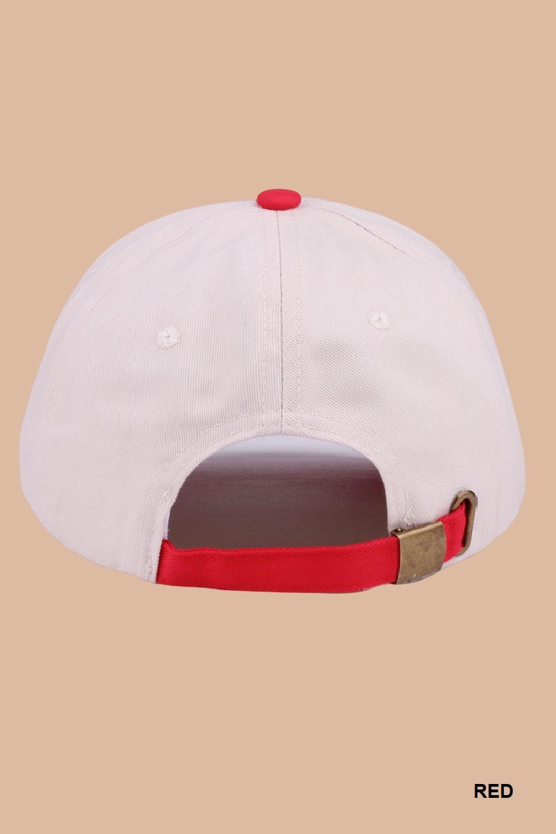 Literally just a girl two tone canvas cotton cap