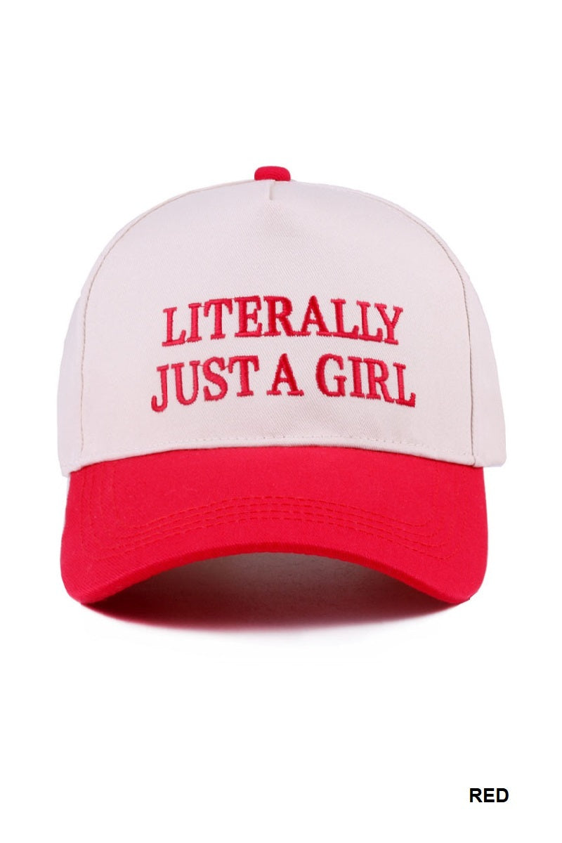 Literally just a girl two tone canvas cotton cap