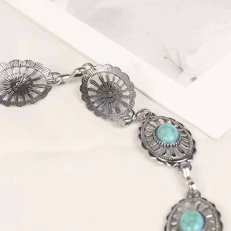 Vintage Bohemian Oval Turquoise Waist Chain