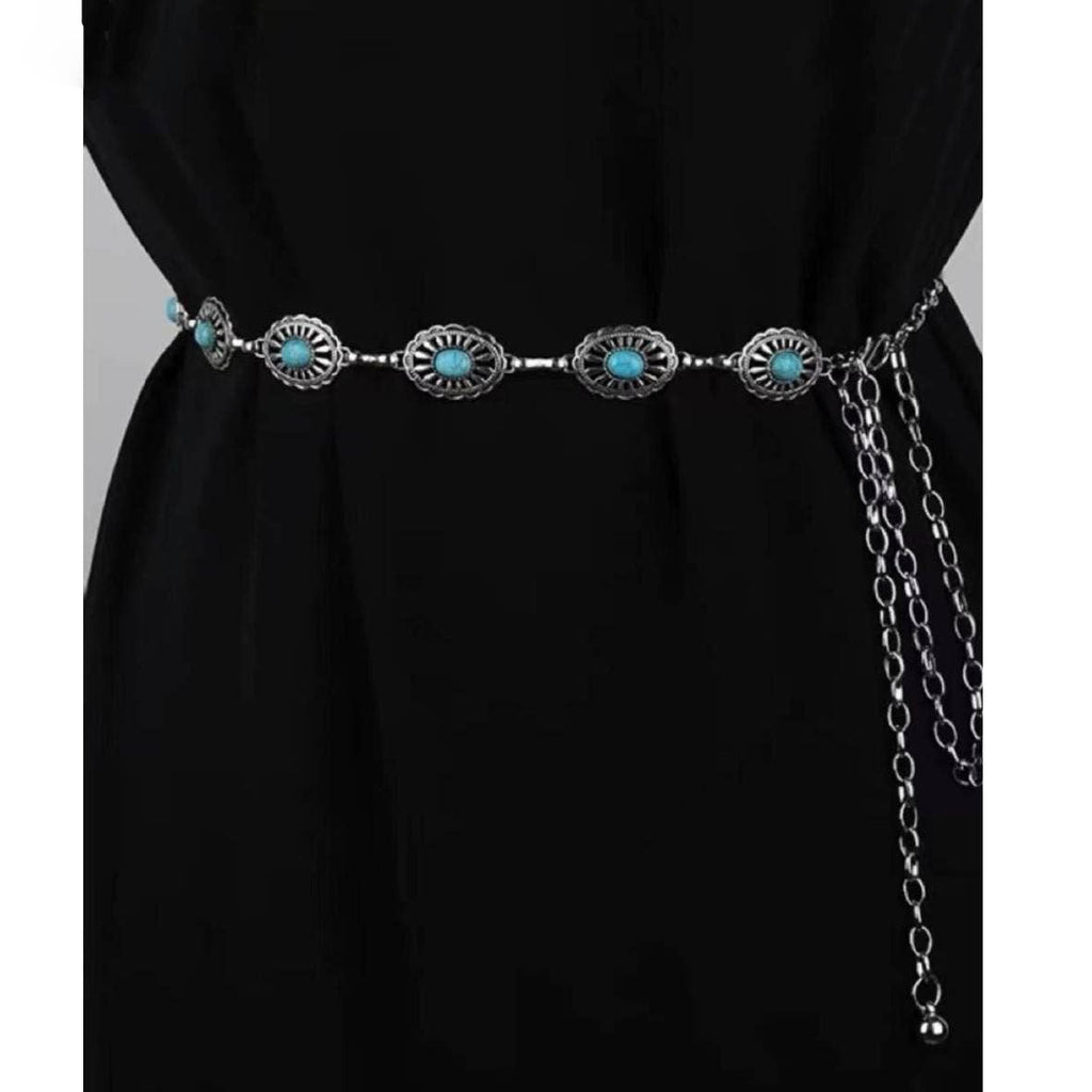 Vintage Bohemian Oval Turquoise Waist Chain