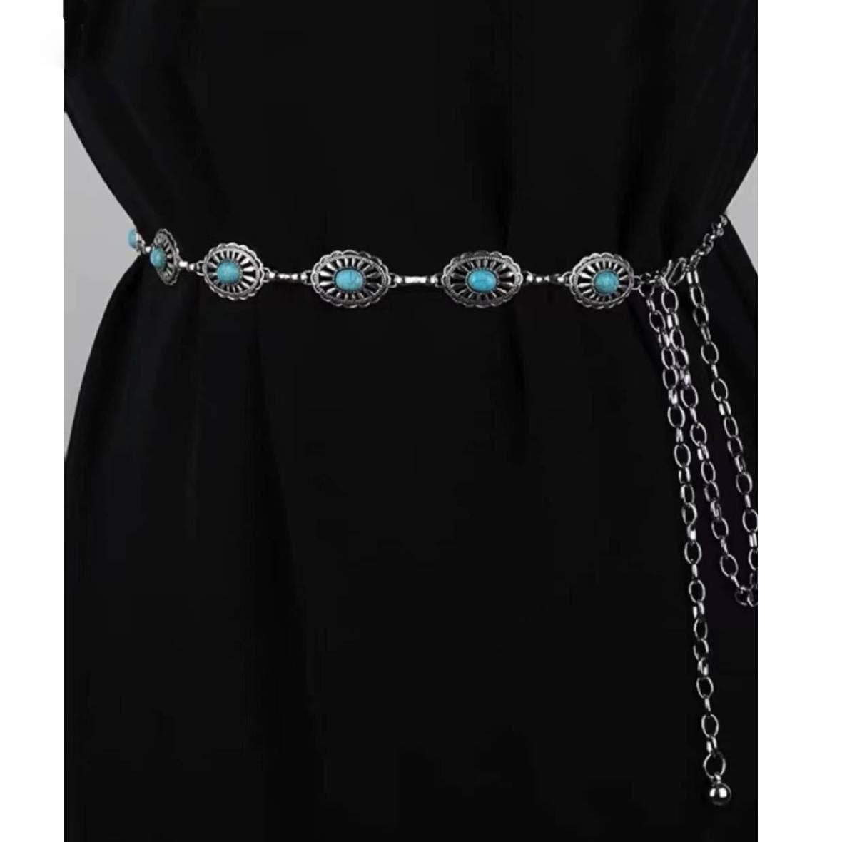 Vintage Bohemian Oval Turquoise Waist Chain