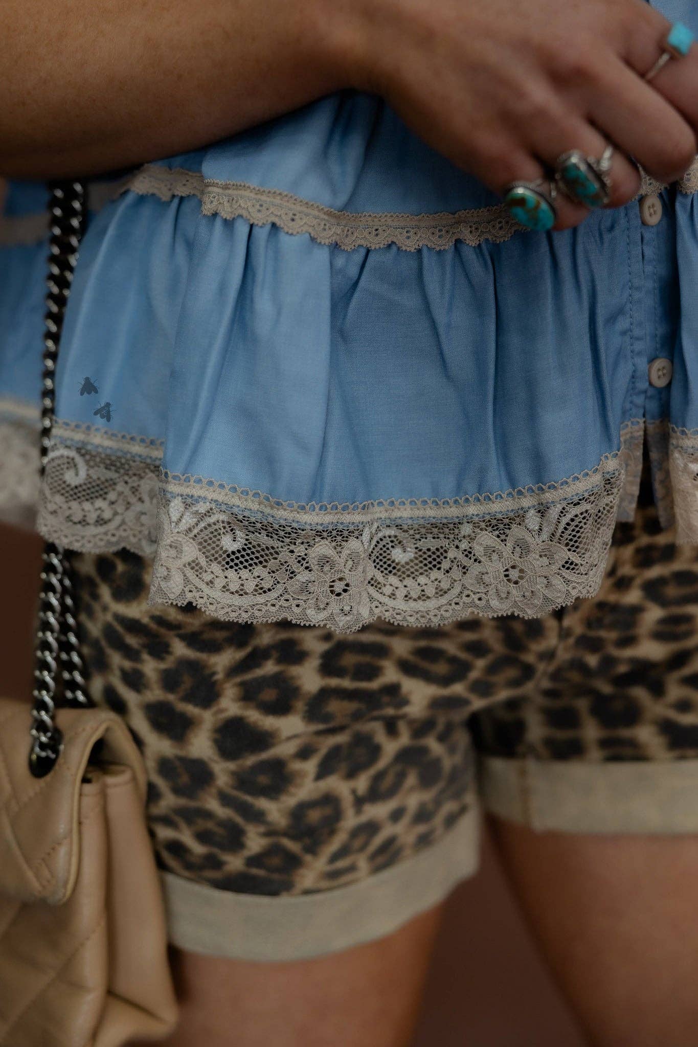LACE *DENIM TOP